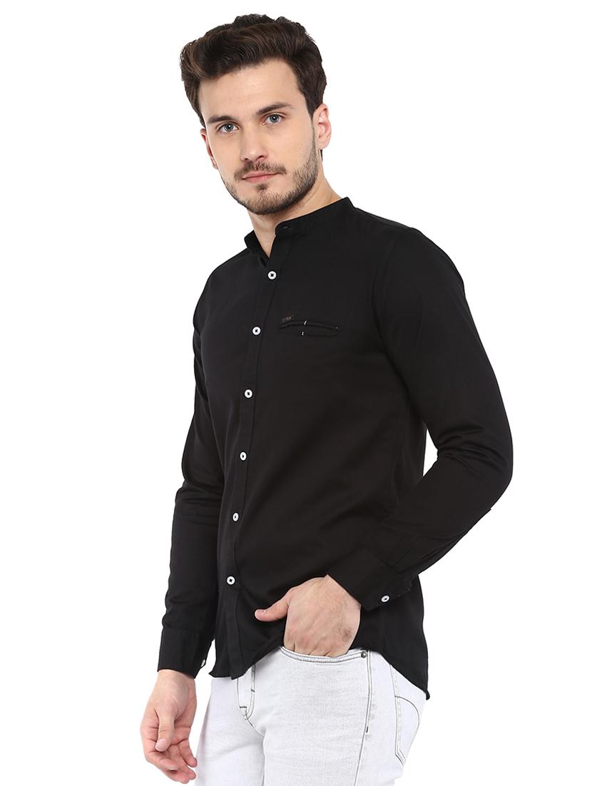 black solid casual shirt - 16167131 - Zoom Image - 2