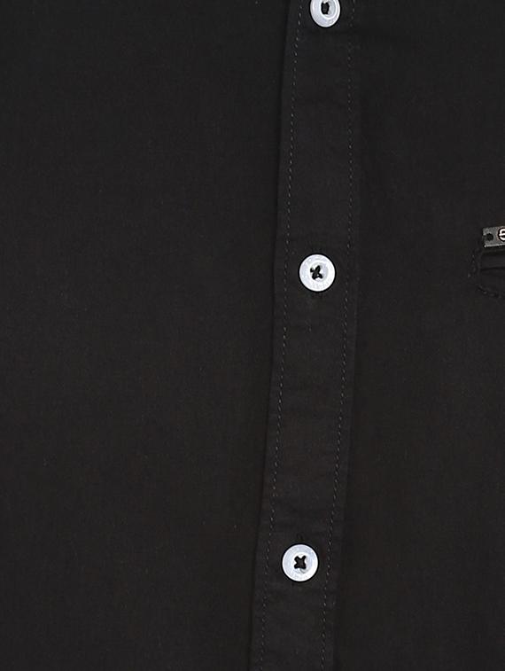 black solid casual shirt - 16167131 - Zoom Image - 5