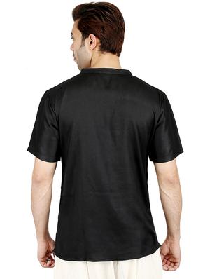 black rayon short kurta - 16167387 - Standard Image - 4