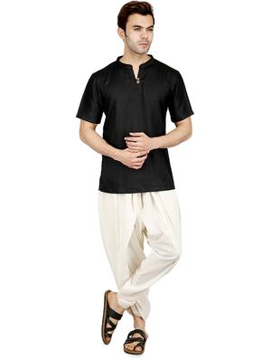 black rayon short kurta - 16167387 - Standard Image - 5