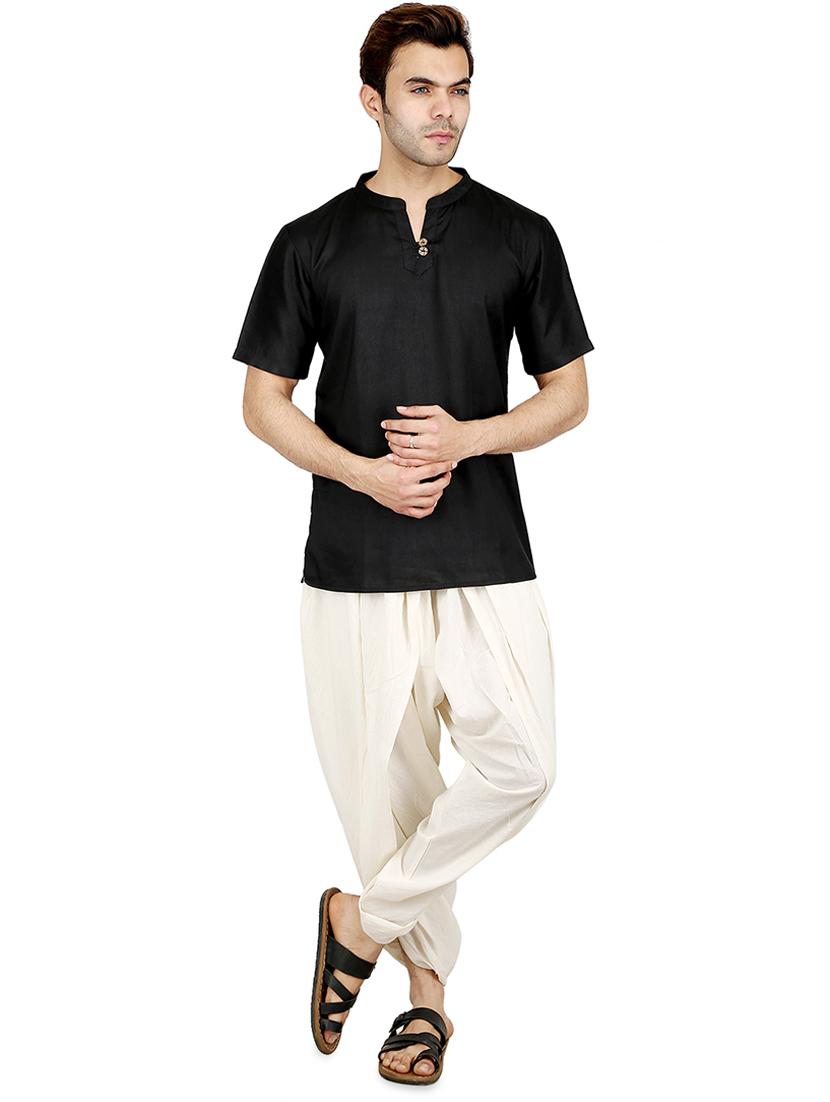 black rayon short kurta - 16167387 - Zoom Image - 5