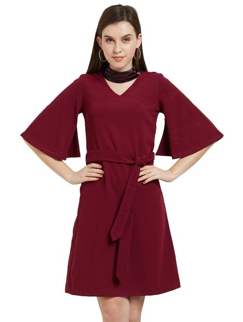 choker neck tie front dress - 16167393 - Very Small Image - 1