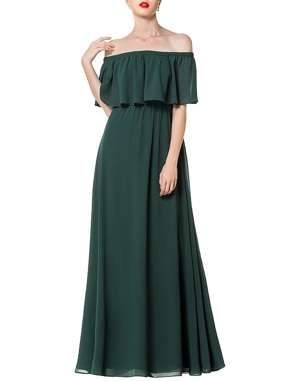 off shoulder ruffled maxi dress - 16167791 - Zoom Image - 1
