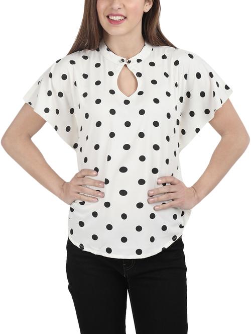 curved hem polka dots top - 16168862 - Standard Image - 1