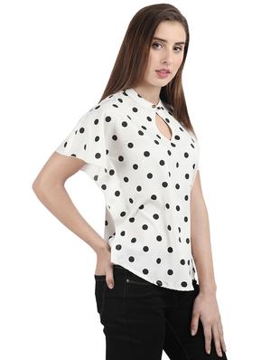 curved hem polka dots top - 16168862 - Standard Image - 2