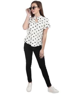 curved hem polka dots top - 16168862 - Standard Image - 4