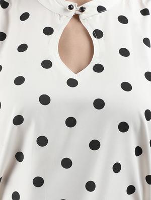 curved hem polka dots top - 16168862 - Standard Image - 5
