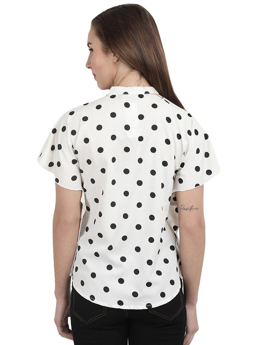 curved hem polka dots top - 16168862 - Zoom Image - 3