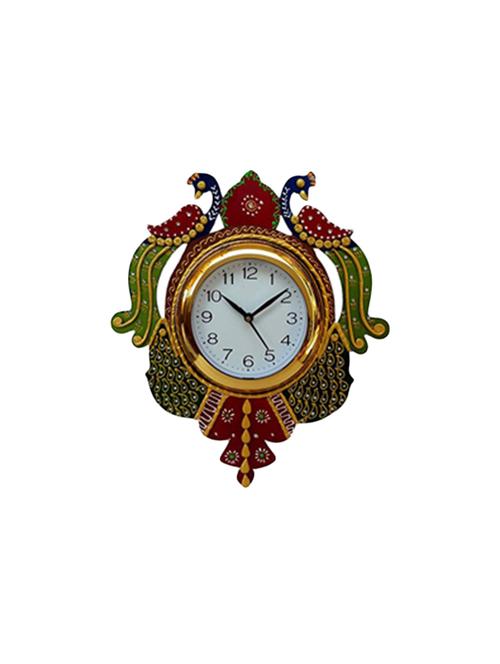 hand decorated peacock wall clock - 16169212 - Standard Image - 1