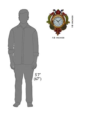 hand decorated peacock wall clock - 16169212 - Standard Image - 3