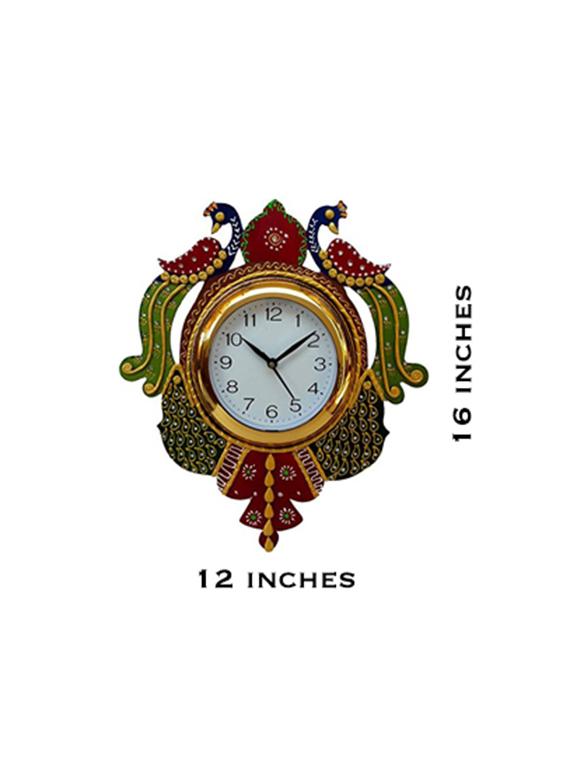hand decorated peacock wall clock - 16169212 - Zoom Image - 2