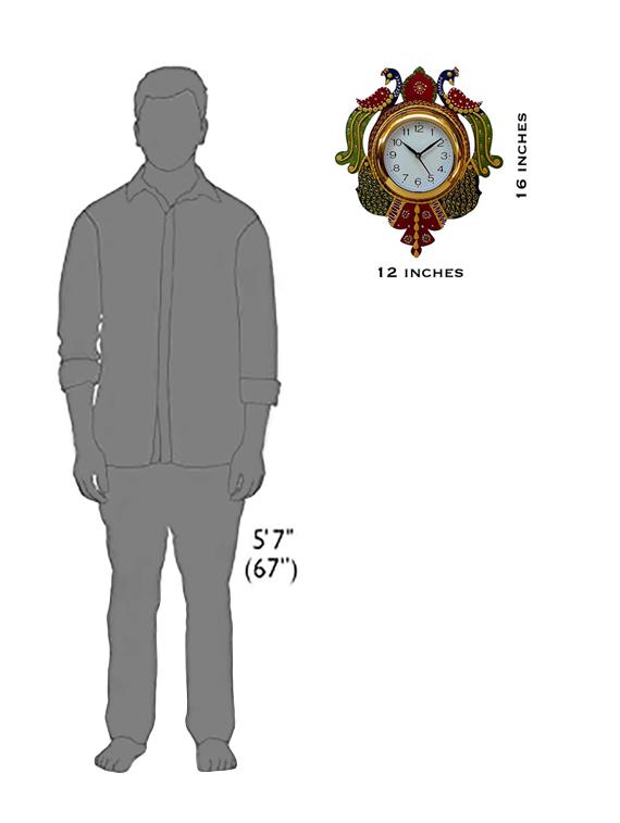 hand decorated peacock wall clock - 16169212 - Zoom Image - 3