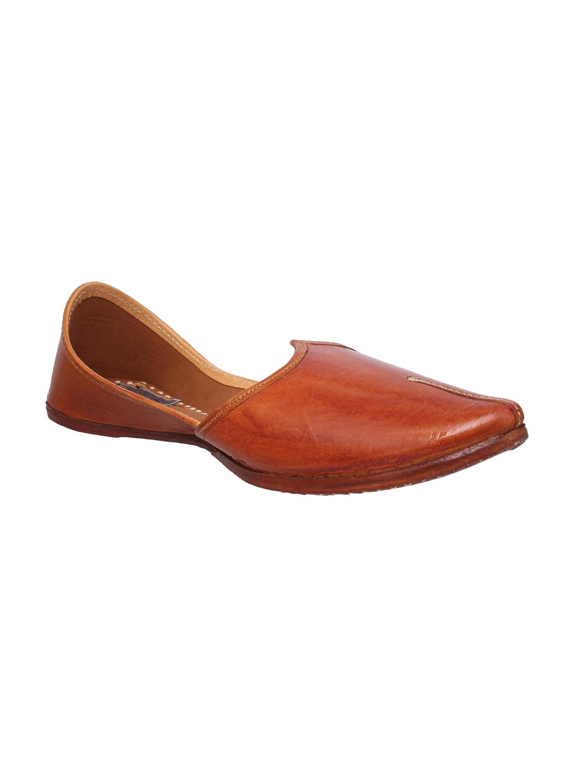 brown leather slip on jutis - 16169430 - Zoom Image - 1
