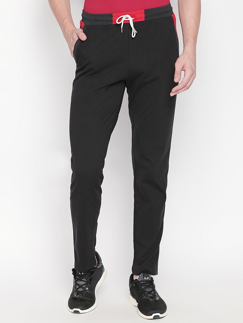 black cotton full length track pant - 16169469 - Zoom Image - 1