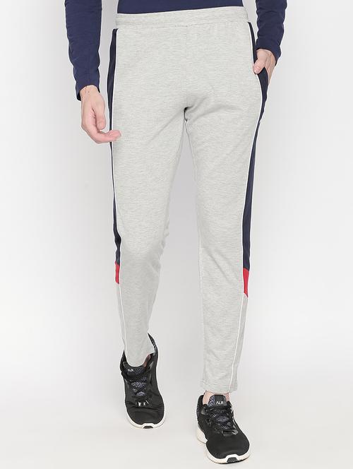 grey cotton full length track pant - 16169472 - Standard Image - 1