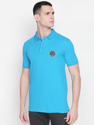 blue solid polo t-shirt - 16169502 - Standard Image - 2