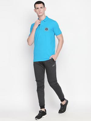 blue solid polo t-shirt - 16169502 - Standard Image - 4
