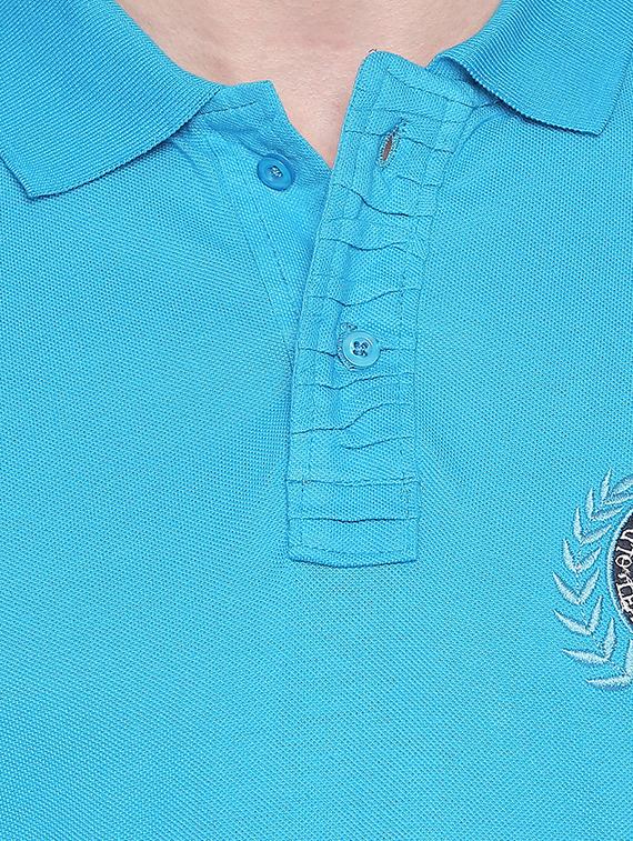 blue solid polo t-shirt - 16169502 - Zoom Image - 5