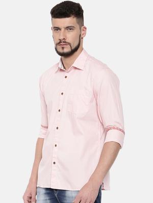 pink solid casual shirt - 16169527 - Standard Image - 2