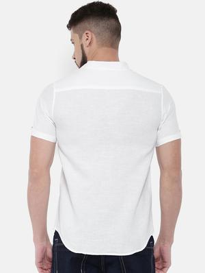 white solid casual shirt - 16169533 - Standard Image - 3