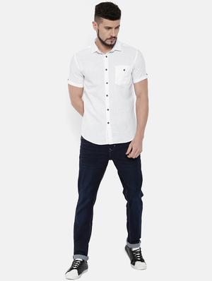 white solid casual shirt - 16169533 - Standard Image - 4