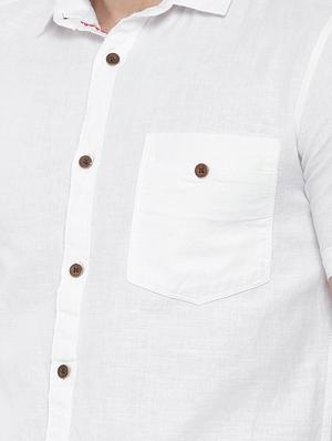 white solid casual shirt - 16169533 - Standard Image - 5