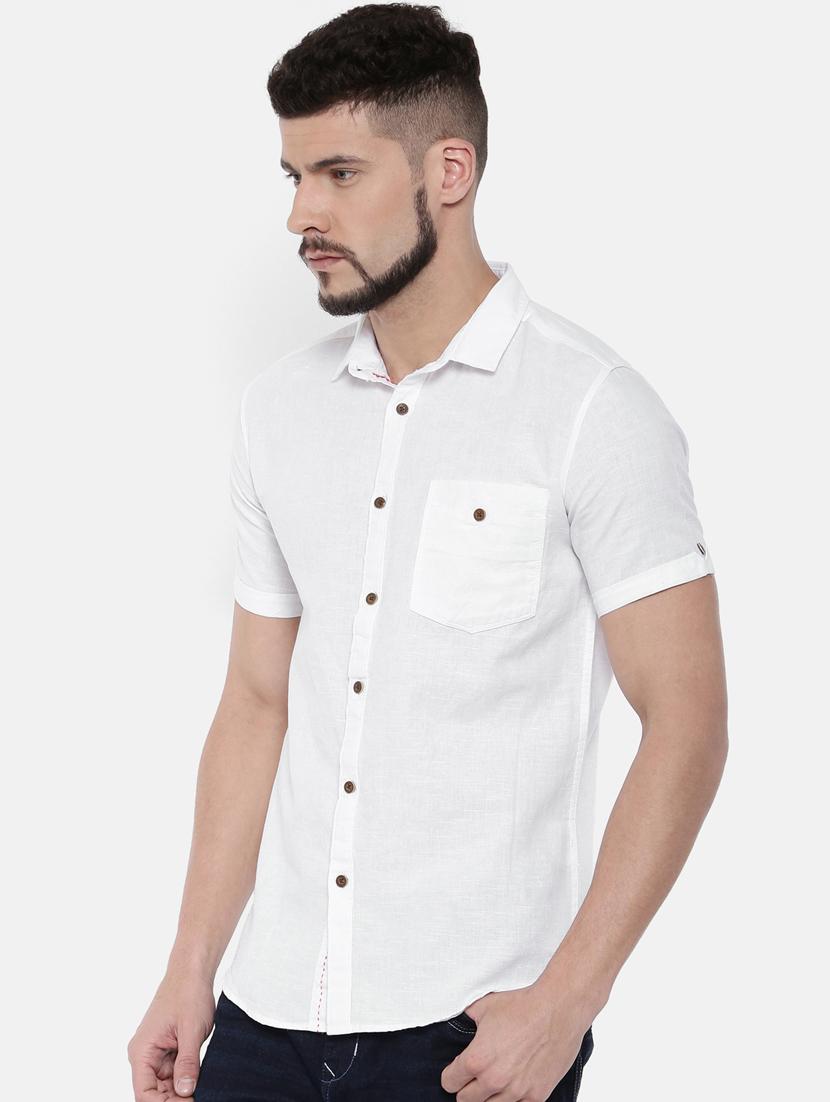 white solid casual shirt - 16169533 - Zoom Image - 2