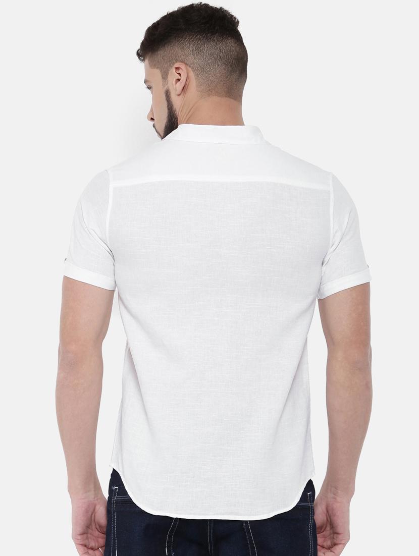 white solid casual shirt - 16169533 - Zoom Image - 3