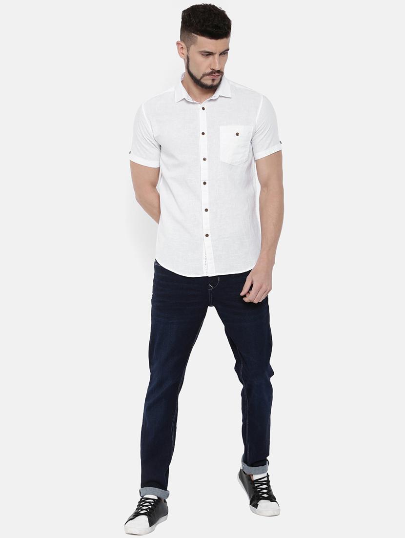 white solid casual shirt - 16169533 - Zoom Image - 4