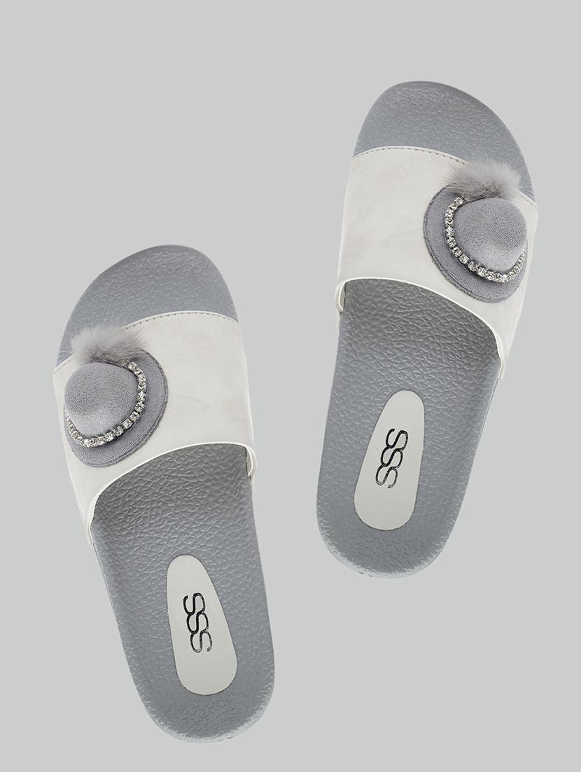 grey slip on flip flops - 16170232 - Zoom Image - 1