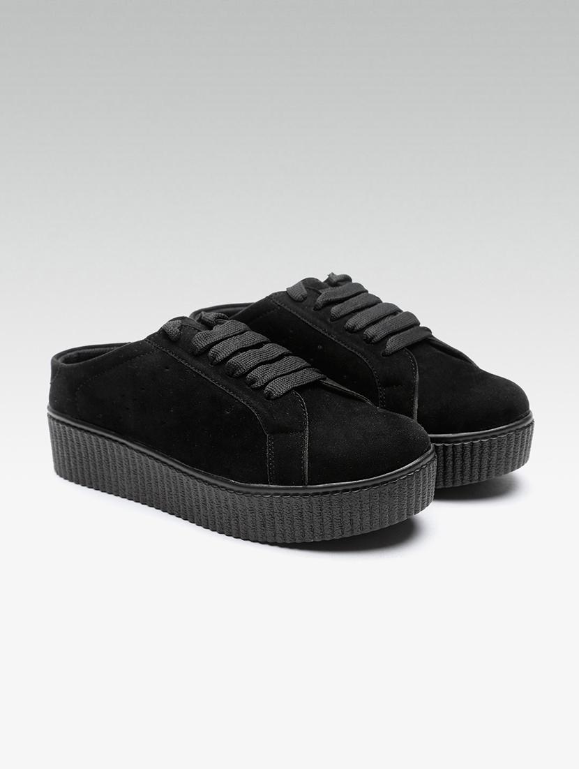 black lace-up sneakers - 16170244 - Zoom Image - 1