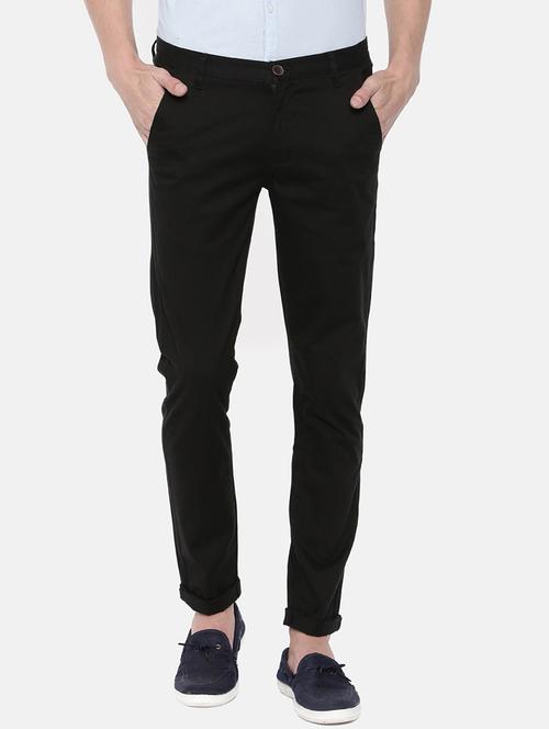black solid chinos - 16170614 - Standard Image - 1