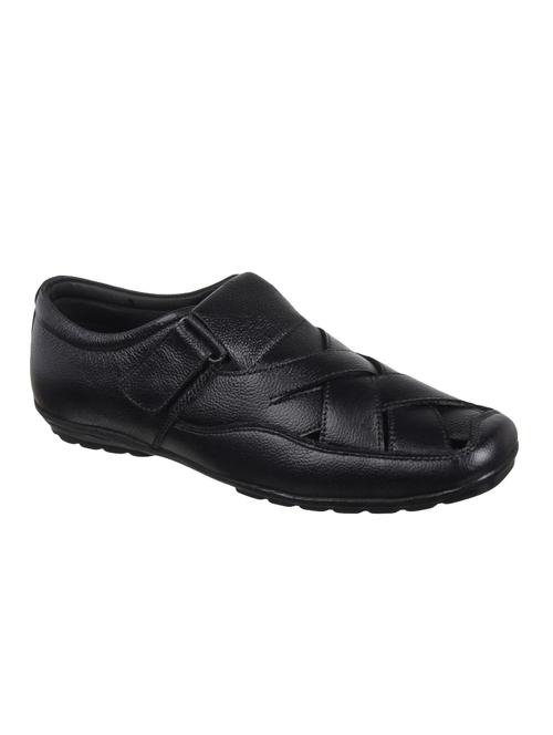 black leather back strap sandals - 16170739 - Standard Image - 1