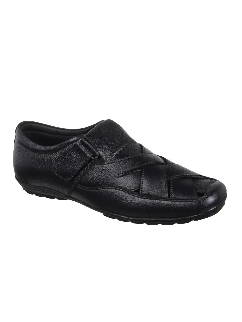 black leather back strap sandals - 16170739 - Zoom Image - 1