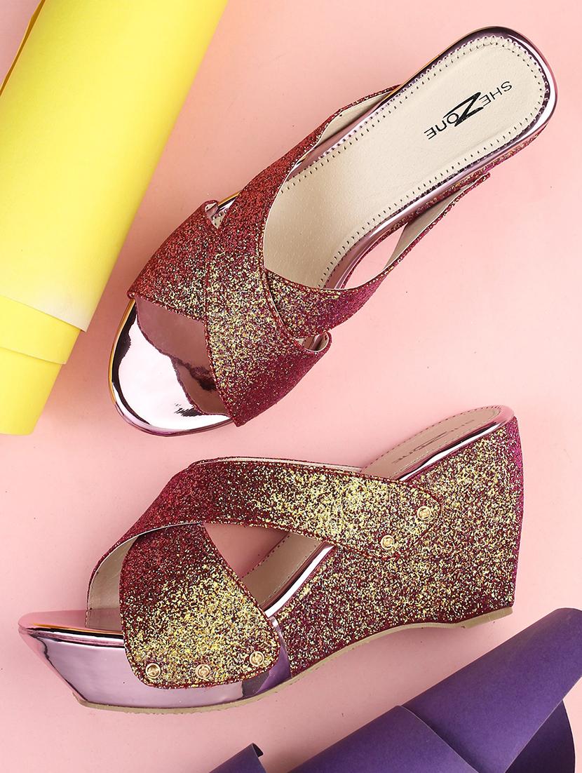 metallic platforms wedges - 16171078 - Zoom Image - 1