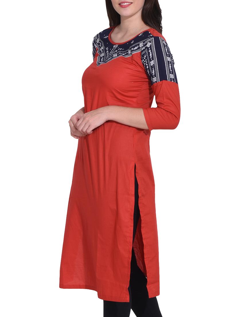 printed yoke kurta - 16171632 - Zoom Image - 2