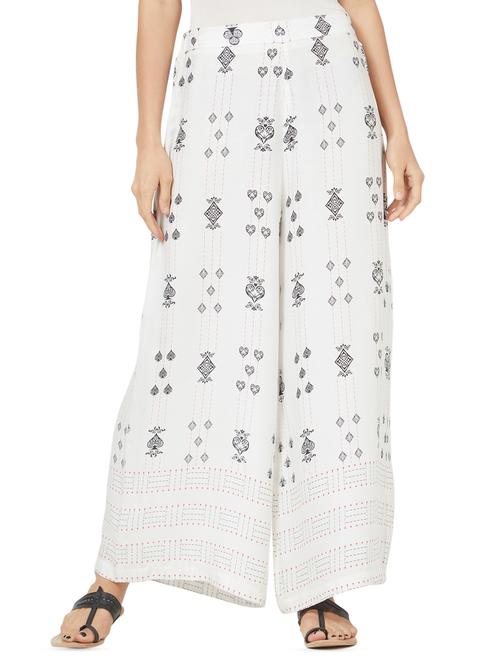 Printed flared palazzo - 16172347 - Standard Image - 1