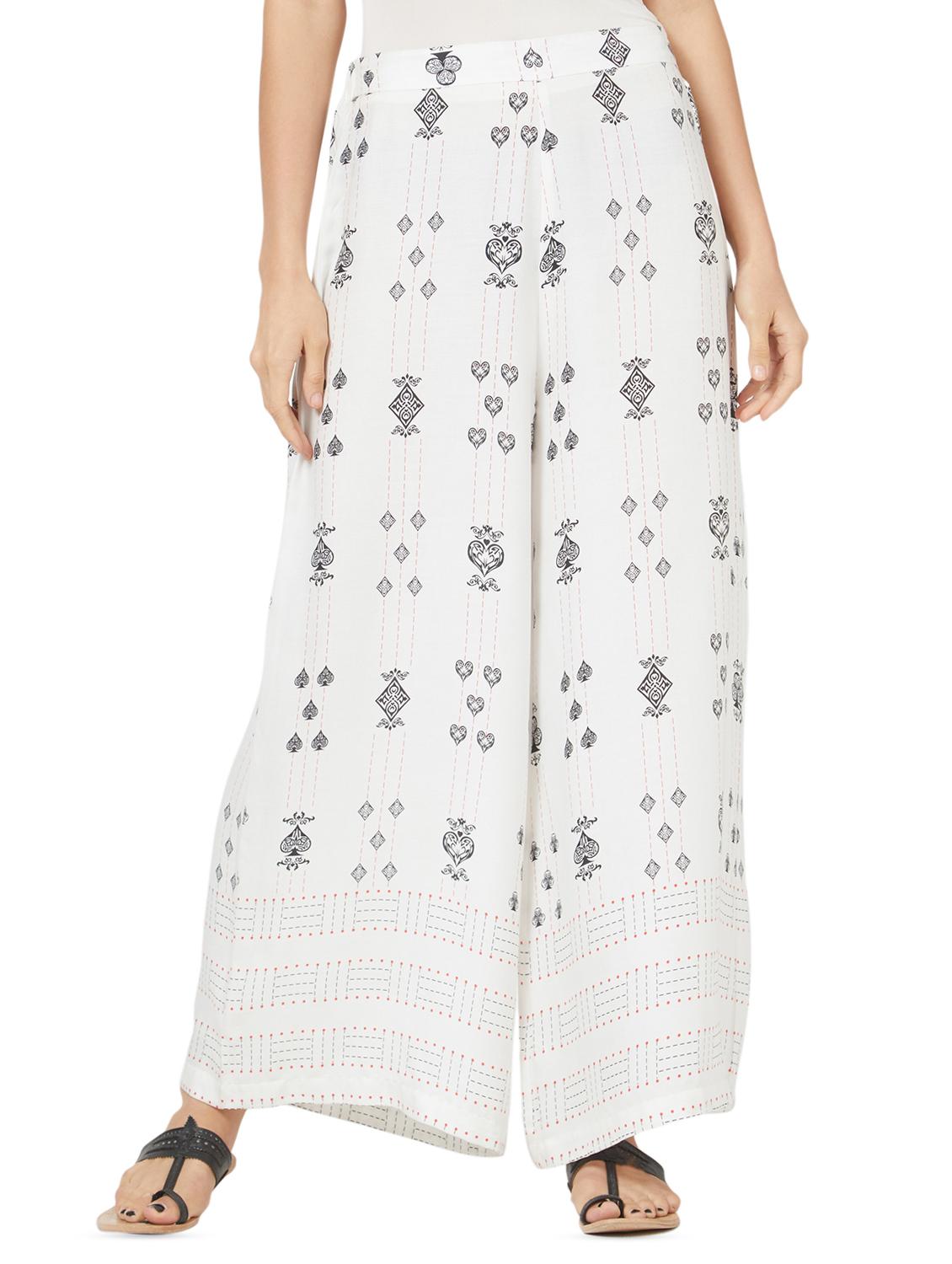 Printed flared palazzo - 16172347 - Zoom Image - 1