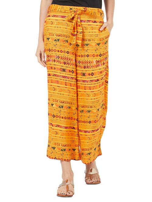 Printed flared palazzo - 16172349 - Standard Image - 1