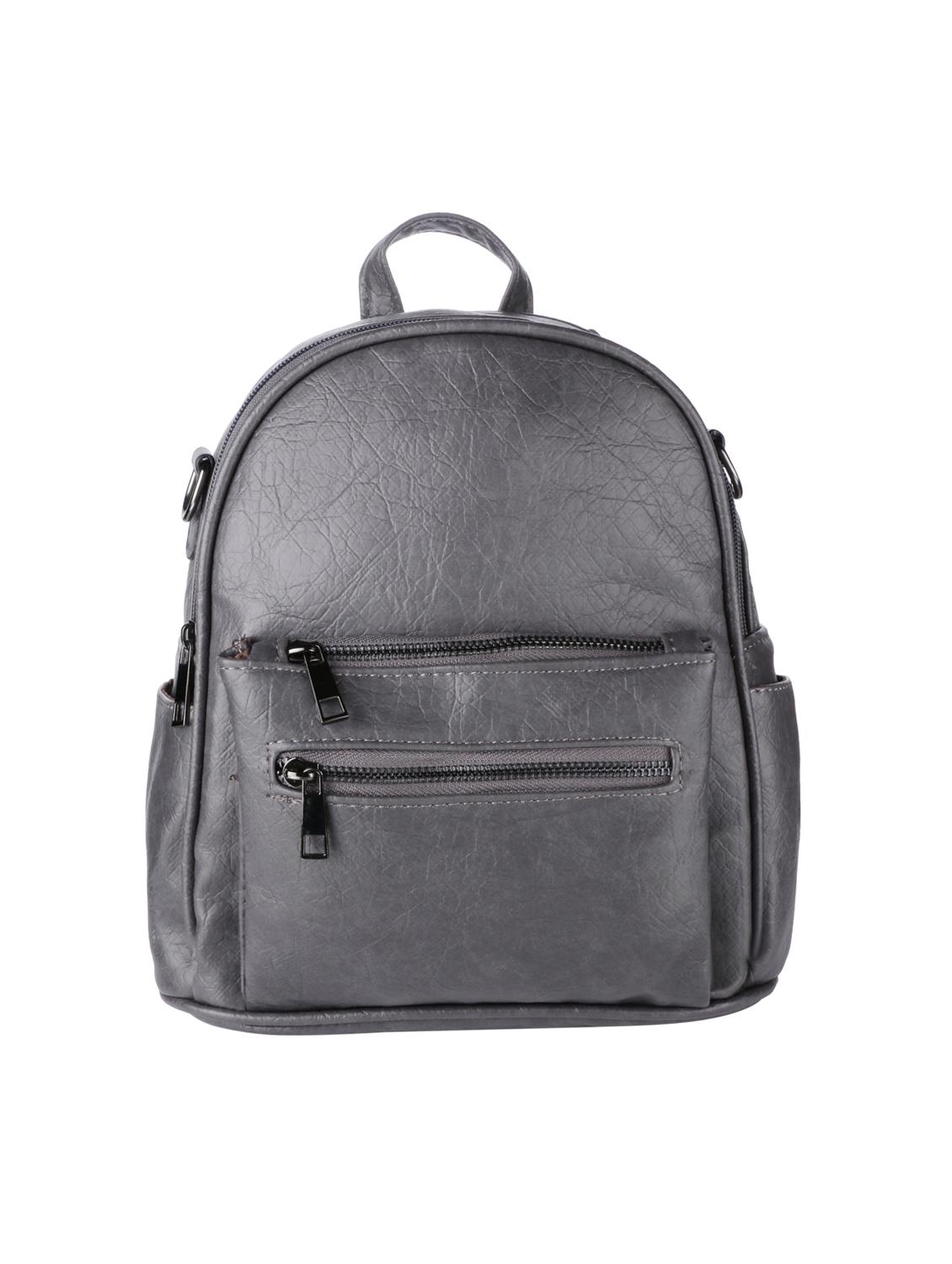 grey leatherette (pu) regular backpack - 16172623 - Zoom Image - 1