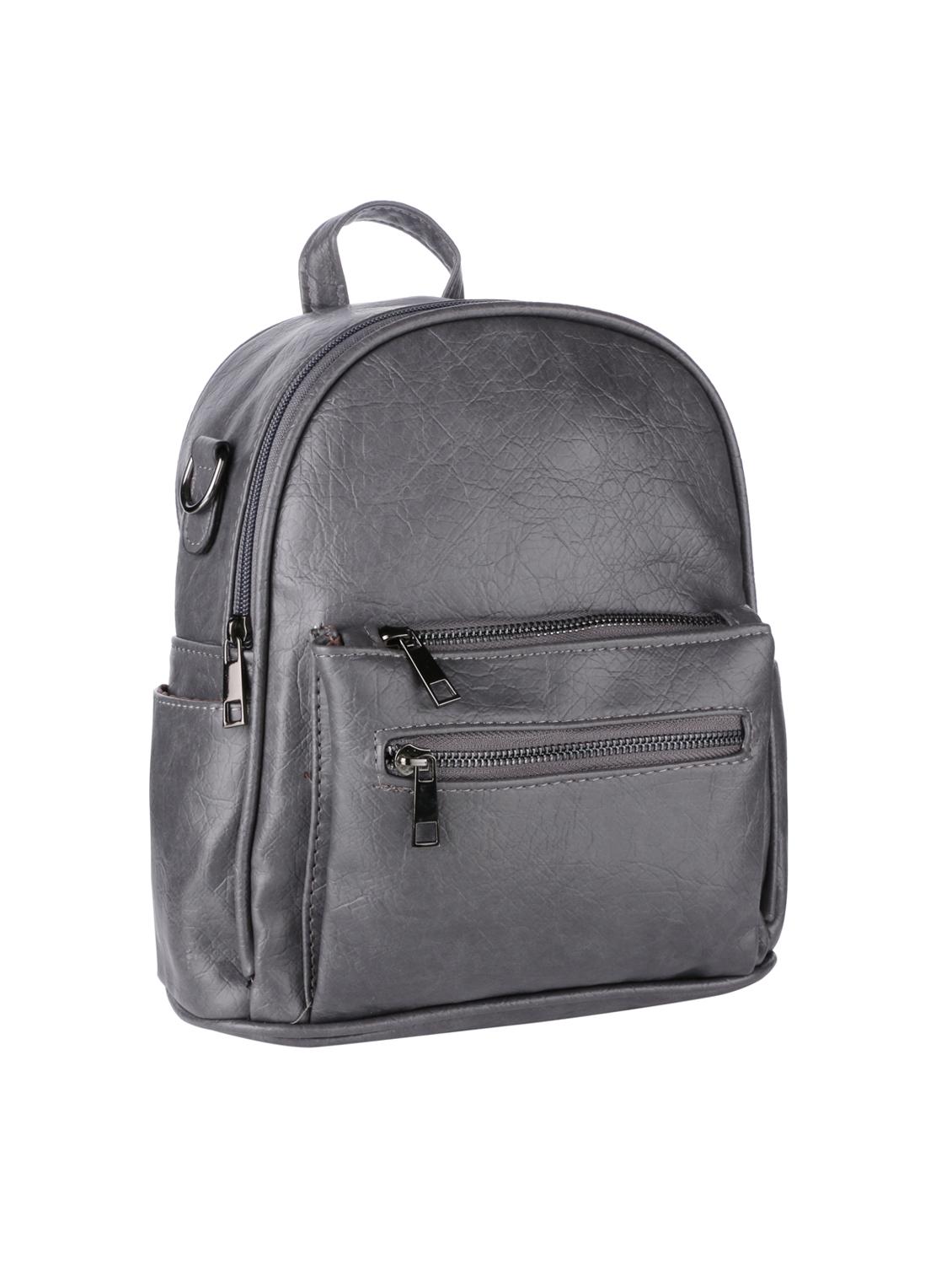 grey leatherette (pu) regular backpack - 16172623 - Zoom Image - 4
