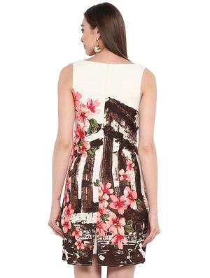 keyhole neck graphic print a-line dress - 16173374 - Standard Image - 3