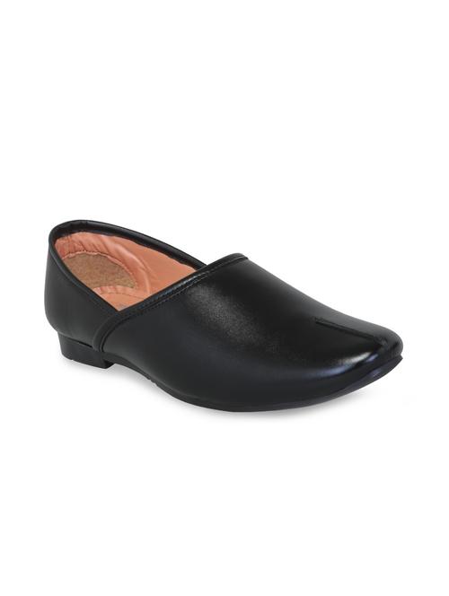 black leatherette slip on jutis - 16174309 - Standard Image - 1