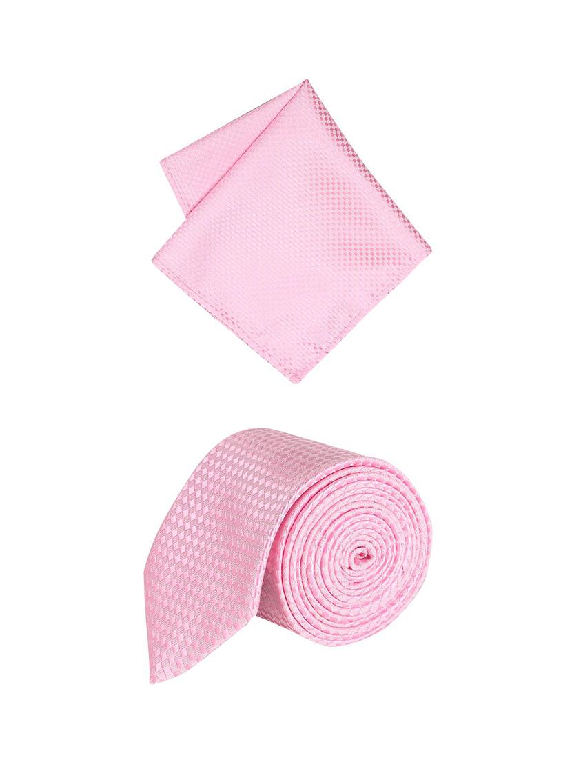 pink microfiber tie and pocket square - 16174351 - Zoom Image - 1
