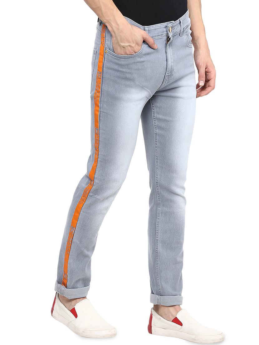 grey cotton blend heavy washed jeans - 16174729 - Zoom Image - 2