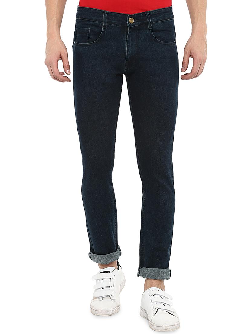 blue cotton blend plain jeans - 16174730 - Zoom Image - 1