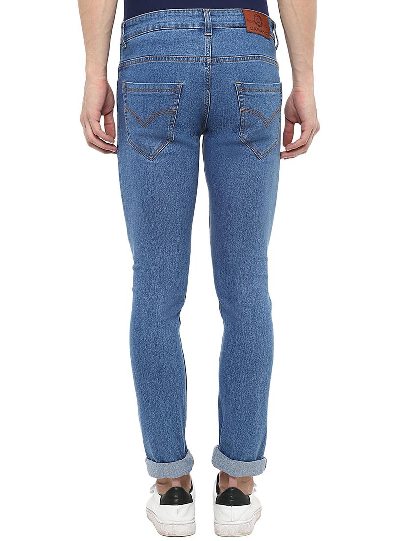 blue cotton blend plain jeans - 16174731 - Zoom Image - 3