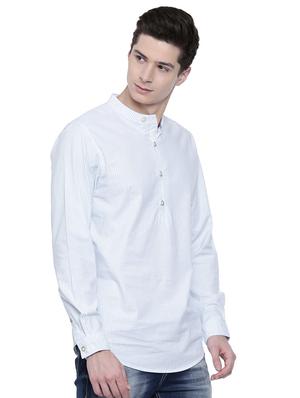 blue striped short kurtas - 16176062 - Standard Image - 2
