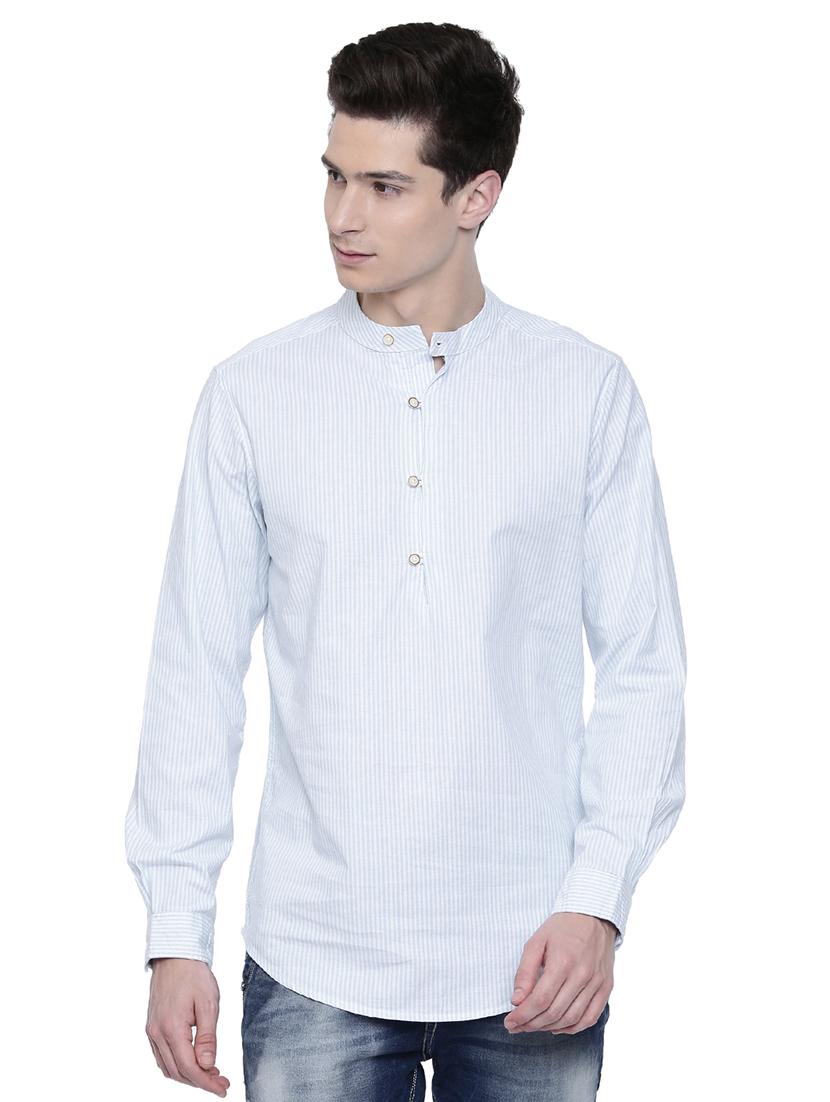 blue striped short kurtas - 16176062 - Zoom Image - 1