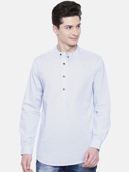 white printed short kurtas - 16176066 - Standard Image - 1